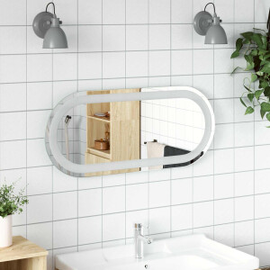 vidaXL LED Badkamer Spiegel Transparant 70 x 30 cm gehard glas