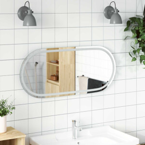 vidaXL LED Badkamer Spiegel Transparant 100 x 45 cm gehard glas