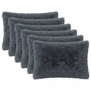 vidaXL Kussen met kussen HEERLEN 6 st Antraciet PV Fleece