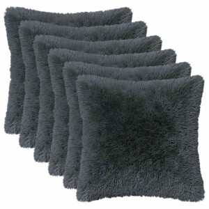 vidaXL Kussen met kussen HEERLEN 6 st Antraciet PV Fleece