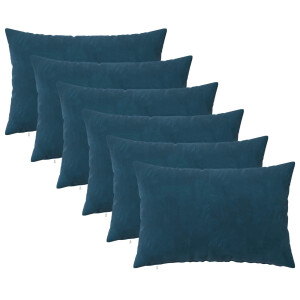 vidaXL Kussen met kussen HEERLEN 6 st Blauw fluweel
