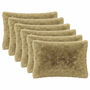 vidaXL Kussen met kussen HEERLEN 6 st Lichtgrijs PV Fleece