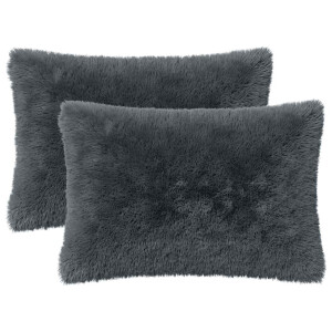 vidaXL Kussen met kussen HEERLEN 6 st Antraciet PV Fleece