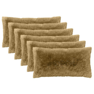 vidaXL Kussen met kussen HEERLEN 6 st Lichtgrijs PV Fleece