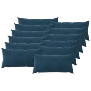 vidaXL Kussen met kussen HEERLEN 12 st Blauw fluweel