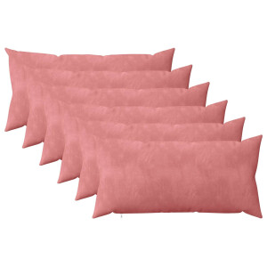 vidaXL Kussen met kussen HEERLEN 6 st Roze fluweel
