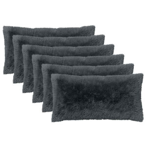 vidaXL Kussen met kussen HEERLEN 6 st Antraciet PV Fleece