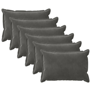 vidaXL Kussen met kussen HOUTEN 6 st Donkergrijs fluweel