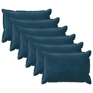 vidaXL Kussen met kussen HOUTEN 6 st Blauw fluweel