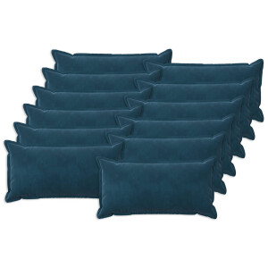 vidaXL Kussen met kussen HOUTEN 12 st Blauw fluweel