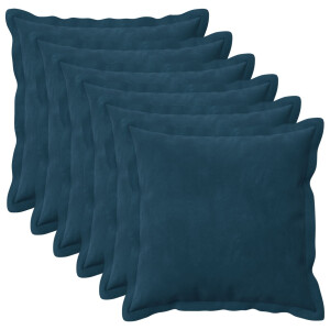 vidaXL Kussen met kussen HOUTEN 6 st Blauw fluweel