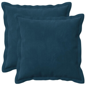 vidaXL Kussen met kussen HOUTEN 2 st Blauw fluweel