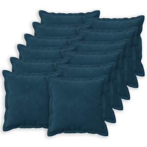 vidaXL Kussen met kussen HOUTEN 12 st Blauw fluweel