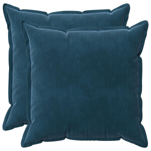 vidaXL Kussen met kussen HOUTEN 2 st Blauw fluweel