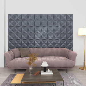 vidaXL Wandpanelen 48 pcs Origami Grijs 50 x 50 cm XPS Schuim