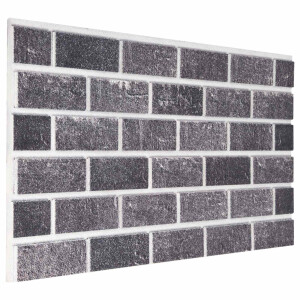 vidaXL Wandpanelen 10 pcs Zwart en Grijs 100 x 50 cm EPS-schuim