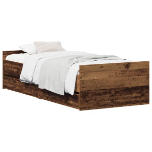 vidaXL Bedframe Oud hout 90 x 200 cm Bewerkt hout