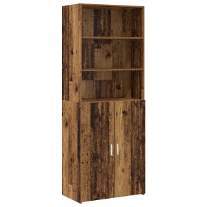 vidaXL Hoge kast Oud hout 70 x 42,5 x 185 cm Bewerkt hout