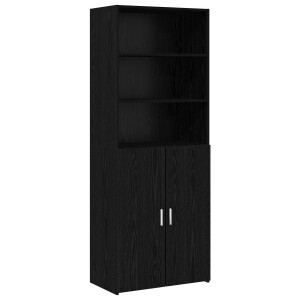 vidaXL Hoge kast Zwart eiken 70 x 42,5 x 185 cm Bewerkt hout
