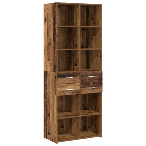 vidaXL Boekenkast Oud hout 30 x 42.4 x 185.2 cm