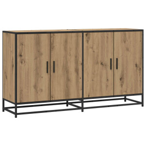 vidaXL Dressoir Artisanaal eiken 134 x 35 x 76 cm Bewerkt hout