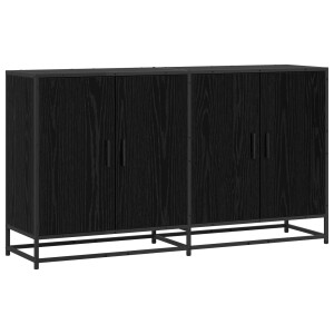 vidaXL Dressoir Zwart eiken 134 x 35 x 76 cm Bewerkt hout