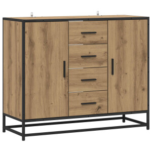 vidaXL Dressoir Artisanaal eiken 92 x 35 x 76 cm Bewerkt hout