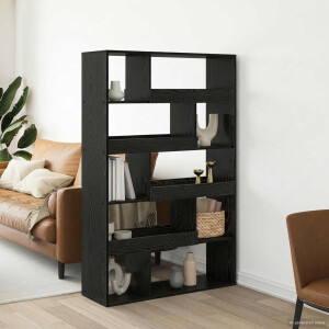 vidaXL Boekenplank 100 x 33 x 156,5 cm Bewerkt hout Zwart eiken