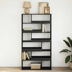 vidaXL Boekenplank 100 x 33 x 156,5 cm Bewerkt hout Zwart eiken