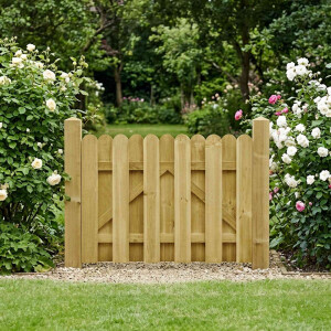 vidaXL Tuinpoort 100 x 75 cm Massief grenenhout Groen