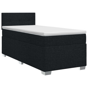 vidaXL Boxspringbed met matras met hoofdeinde Zwart 80 x 200 cm Stof