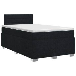 vidaXL Boxspringbed met matras met hoofdeinde Zwart 120 x 190 cm Stof