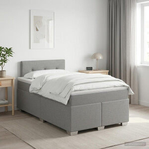 vidaXL Boxspringbed met matras Lichtgrijs 120 x 190 cm Stof