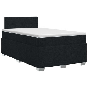 vidaXL Boxspringbed met matras met hoofdeinde Zwart 120 x 190 cm Stof