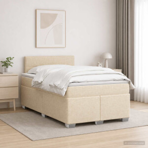 vidaXL Boxspringbed met matras Crèmekleurig 120 x 190 cm Stof