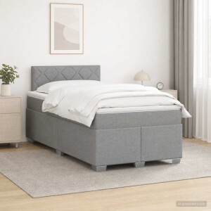 vidaXL Boxspringbed met matras Lichtgrijs 120 x 200 cm Stof