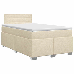 vidaXL Boxspringbed met matras Crèmekleurig 120 x 200 cm Stof