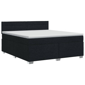 vidaXL Boxspringbed met matras met hoofdeinde Zwart 160 x 200 cm Stof