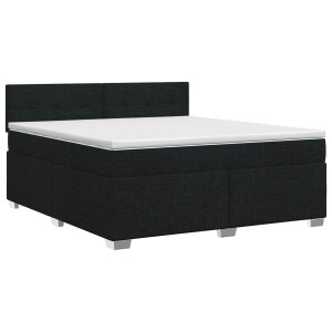 vidaXL Boxspringbed met matras met hoofdeinde Zwart 160 x 200 cm Stof