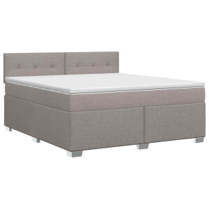 vidaXL Boxspringbed met matras met hoofdeinde Taupe 160 x 200 cm Stof