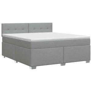 vidaXL Boxspringbed met matras Lichtgrijs 180 x 200 cm Stof