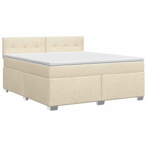 vidaXL Boxspringbed met matras Crèmekleurig 180 x 200 cm Stof