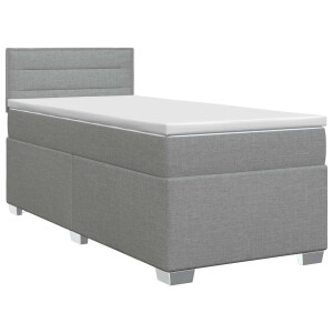 vidaXL Boxspringbed met matras Lichtgrijs 90 x 190cm Stof