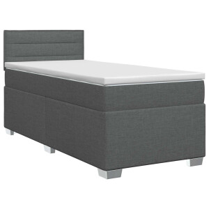vidaXL Boxspringbed met matras Donkergrijs 90 x 190cm Stof