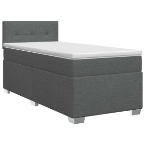 vidaXL Boxspringbed met matras Donkergrijs 90 x 190cm Stof