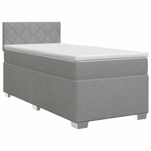 vidaXL Boxspringbed met matras Lichtgrijs 90 x 190cm Stof
