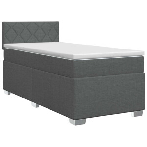vidaXL Boxspringbed met matras Donkergrijs 90 x 190cm Stof