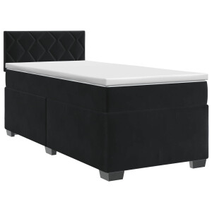 vidaXL Boxspringbed met matras Zwart 80 x 200 cm Fluweel