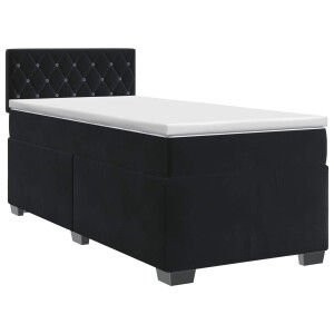 vidaXL Boxspringbed met matras Zwart 100 x 200 cm Fluweel