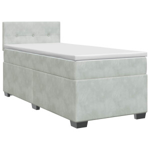 vidaXL Boxspringbed met matras Lichtgrijs 100 x 200 cm Fluweel